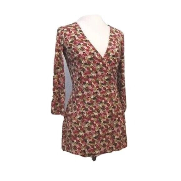BCBG Maxazria Multi Color Wrap 3/4 Sleeve Top XS - Picture 1 of 5